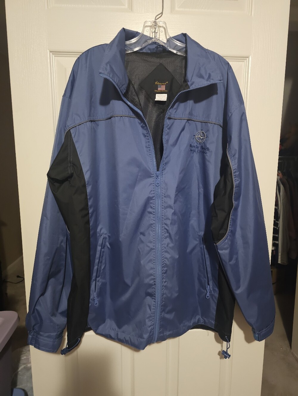 Cheneral Men's Blue Windbreaker Jacket Myrtle Beach Sz XL